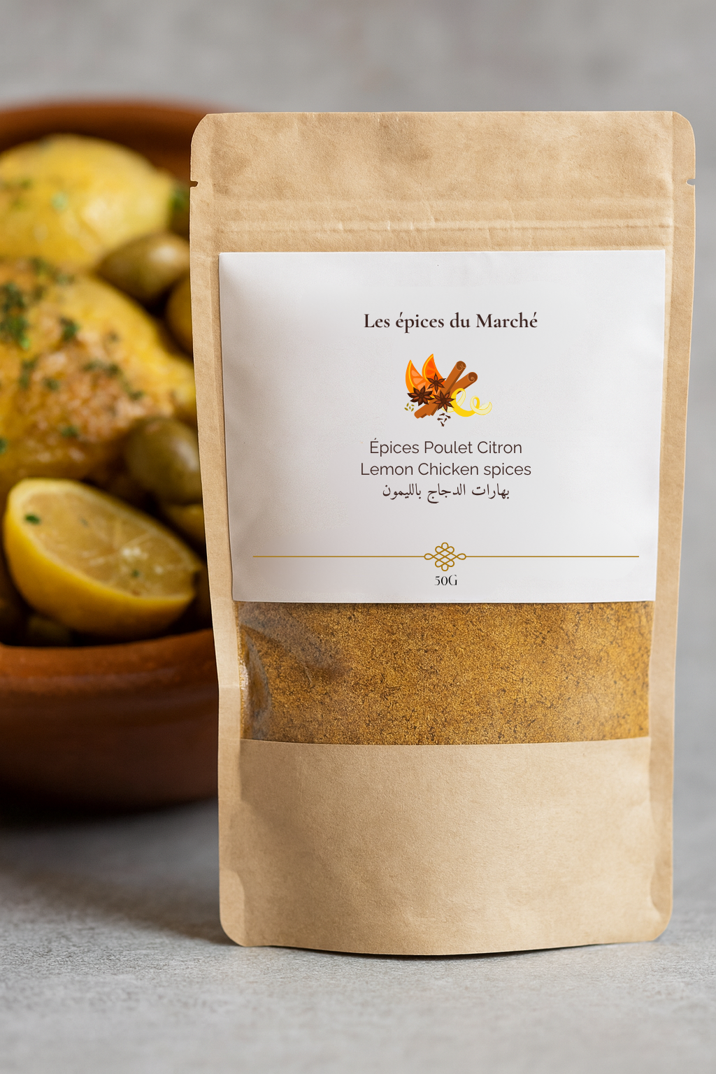 Épices Poulet Citron – Mélange Marocain Frais et Acidulé